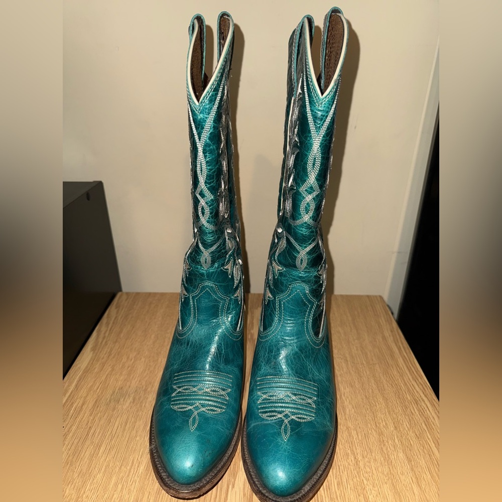 Ariat Brown and Teal Leather Boots